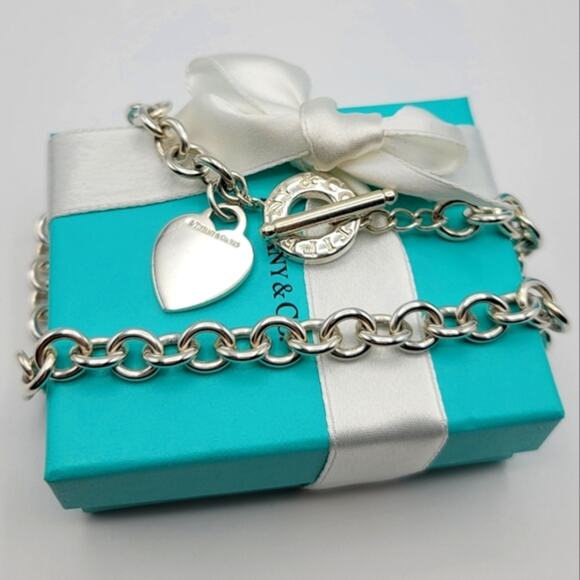 Tiffany & Co. Heart Tag Toggle Necklace Sterling Silver 925 Authentic 73grams - Picture 3 of 9